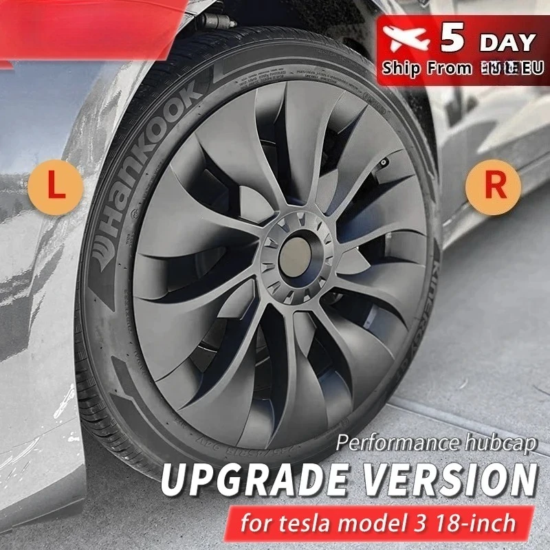 Für Tesla Model 3 2018-2023 18-Zoll Radkappen 4er-Set Komplette Felgenabdeckung Zubehör Performance Ersatz-Radkappen