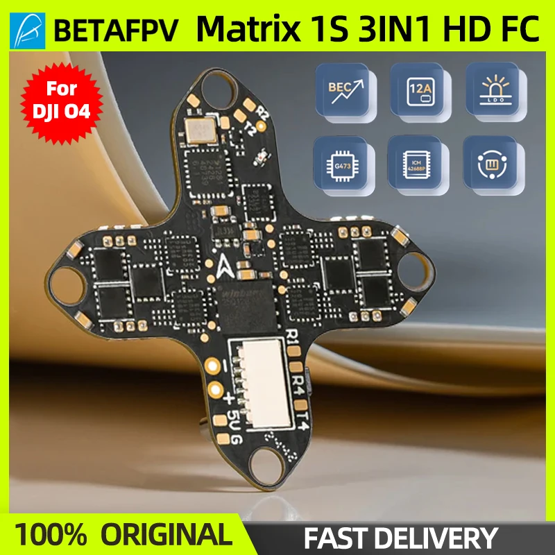 BETAFPV Matrix 1S 3IN1 AIO FC Brushless Flight Controller 2.4G ELRS RX Gyro BMI270 For O4 Air Unit Meteor75 Pro 1S Whoop Drone