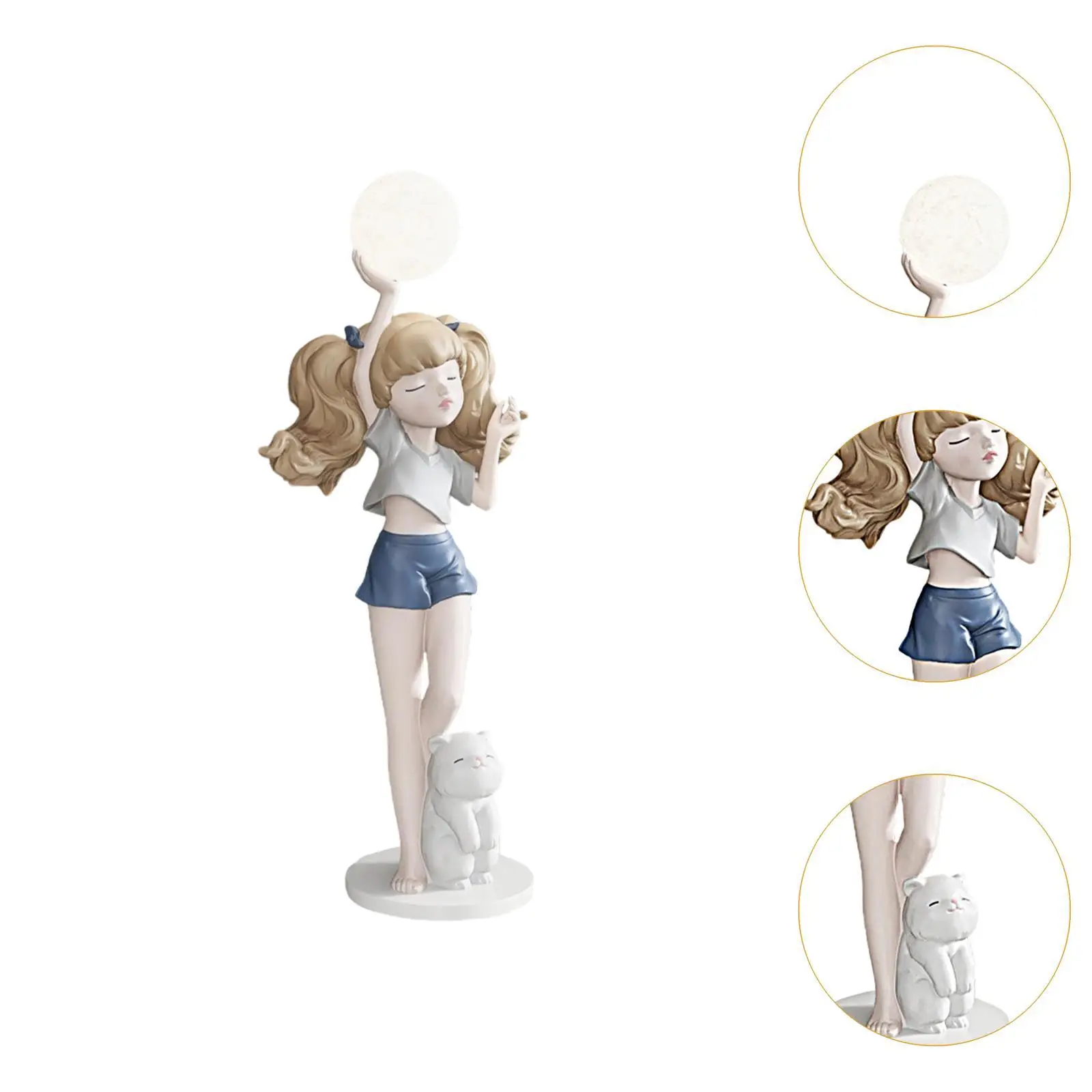 تمثال فتاة الراتنج تمثال مع ديكور المنزل الحديث زخرفة مكتب الشكل ل