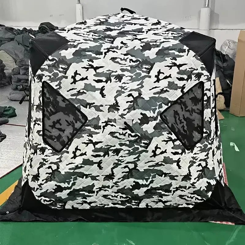 Automatic Free Build Large Space 3-4 Quick-Person Open Push-pull Plus Cotton Warm Outdoor Winter Ice Fishing Thickening Tent