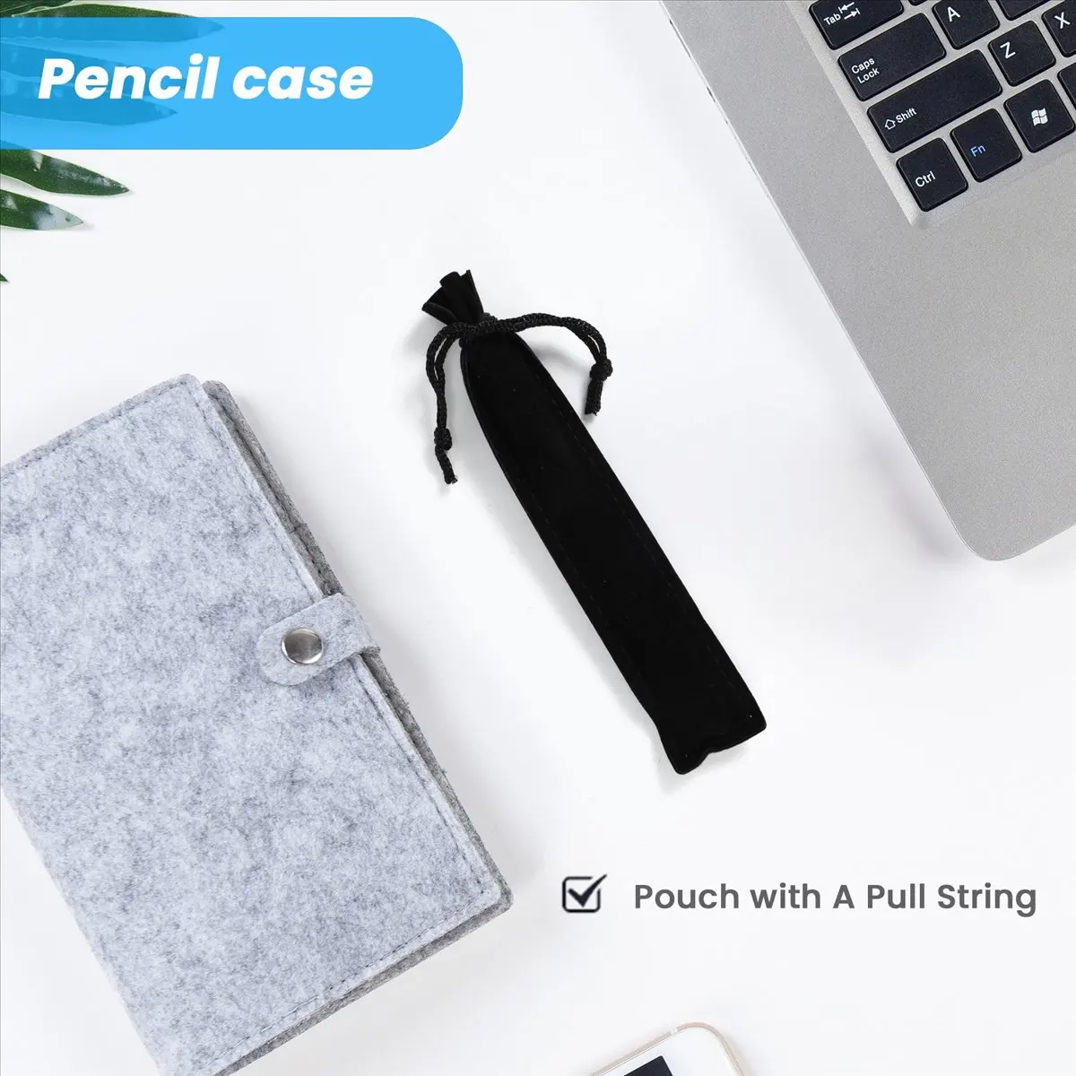 A56K 200 Pcs Black Velvet Pen Pouch Sleeve Holder Single Pen Bag Case Pencil Bag