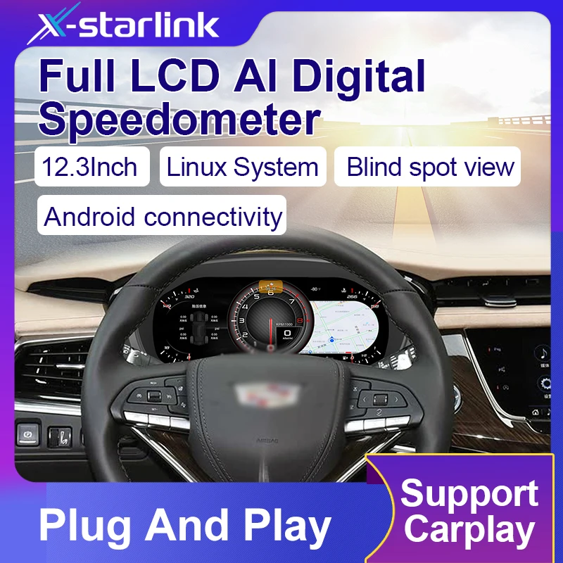 

Для Cadillac XT6 12,3-дюймовый цифровой спидометр, ЖК-дисплей, приборная панель с телефонной связью, обновление приборной панели автомобиля