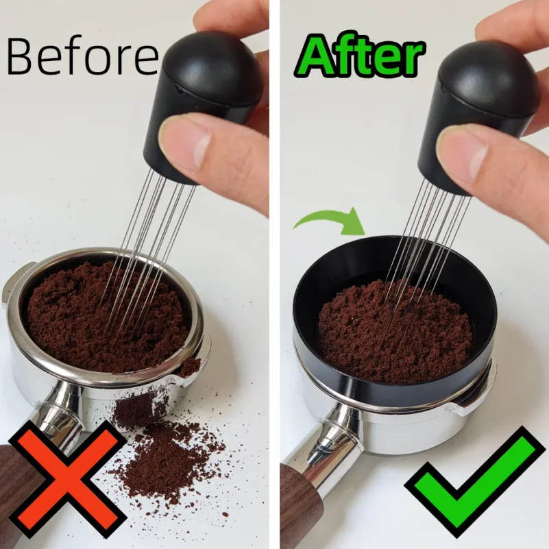 Espresso Coffee Stirrer WDT Distribution Tool Stainless Steel Needles Coffee Powder Distributor Dosing Ring Barista Accessories view 6