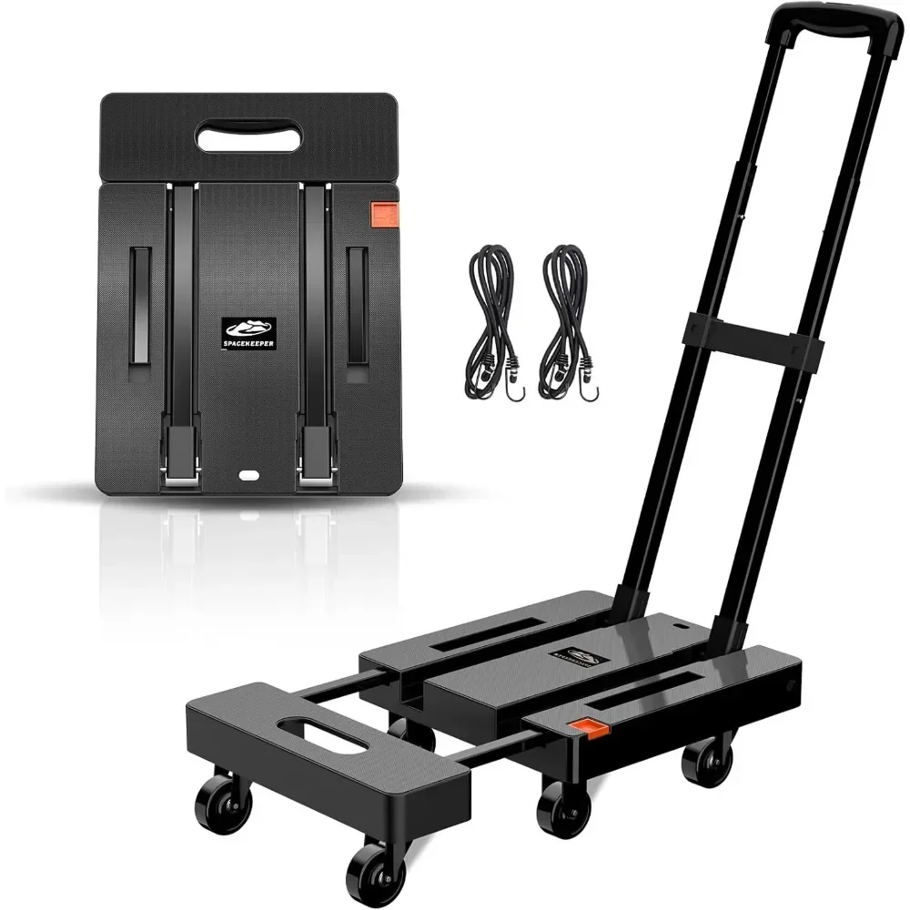 

Folding Hand Truck, Utility Dolly Platform Cart for Luggage, Travel, Moving, Shopping, Office Use,500 LB Heavy Duty Luggage Cart