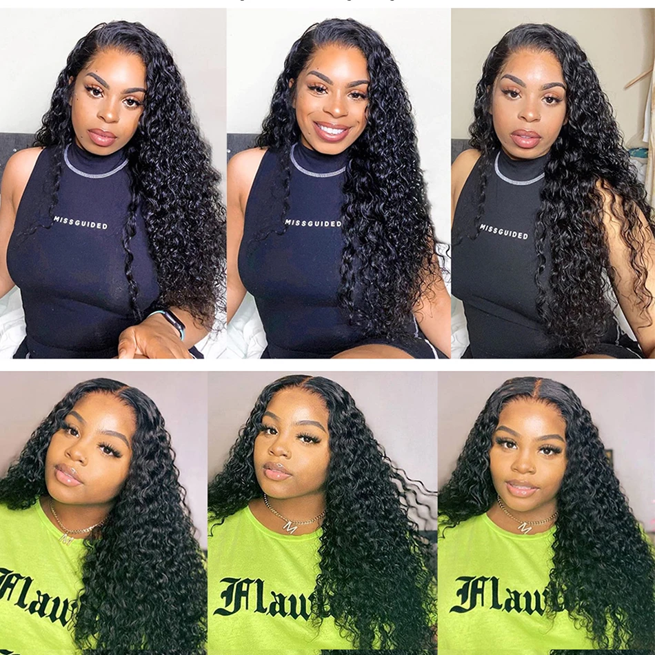 Deep Wave Hair Bundles Deep Curly Hair 1/3/4 Bundles On Sale Brazilian Human Hair Bundles Natural Black Hair Weave Extensions