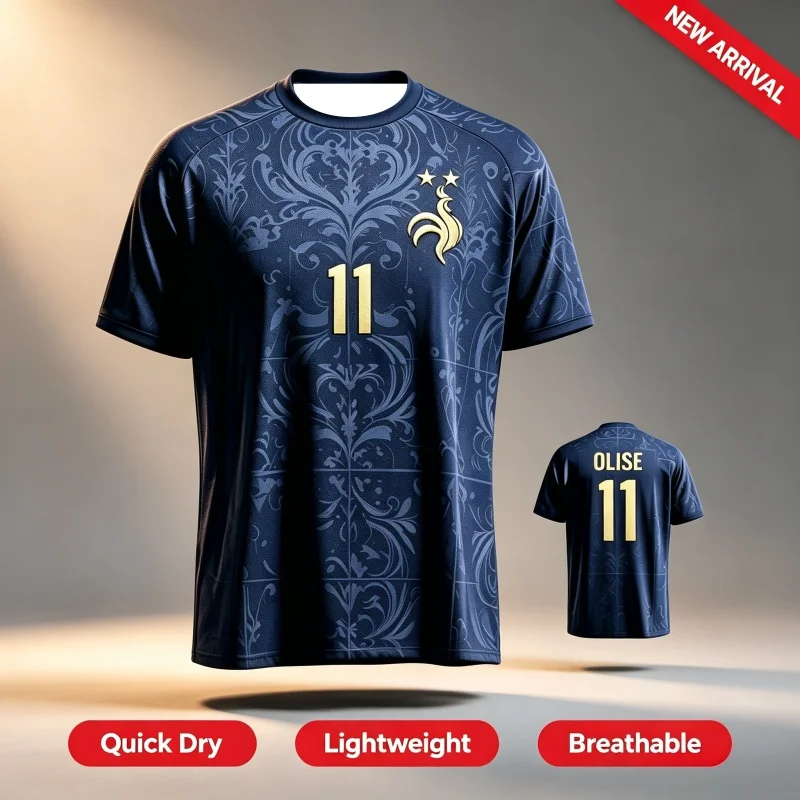 2026 France Fan Edition 3D Printing  Adults Men and Women Sports & Casual Tops Sports T-shirt Parent-child