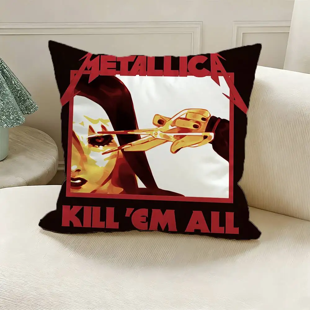 M-Metallica Printed Pillow Cover Cushion Case Simple Sofa Pillow Case No Pillow Core