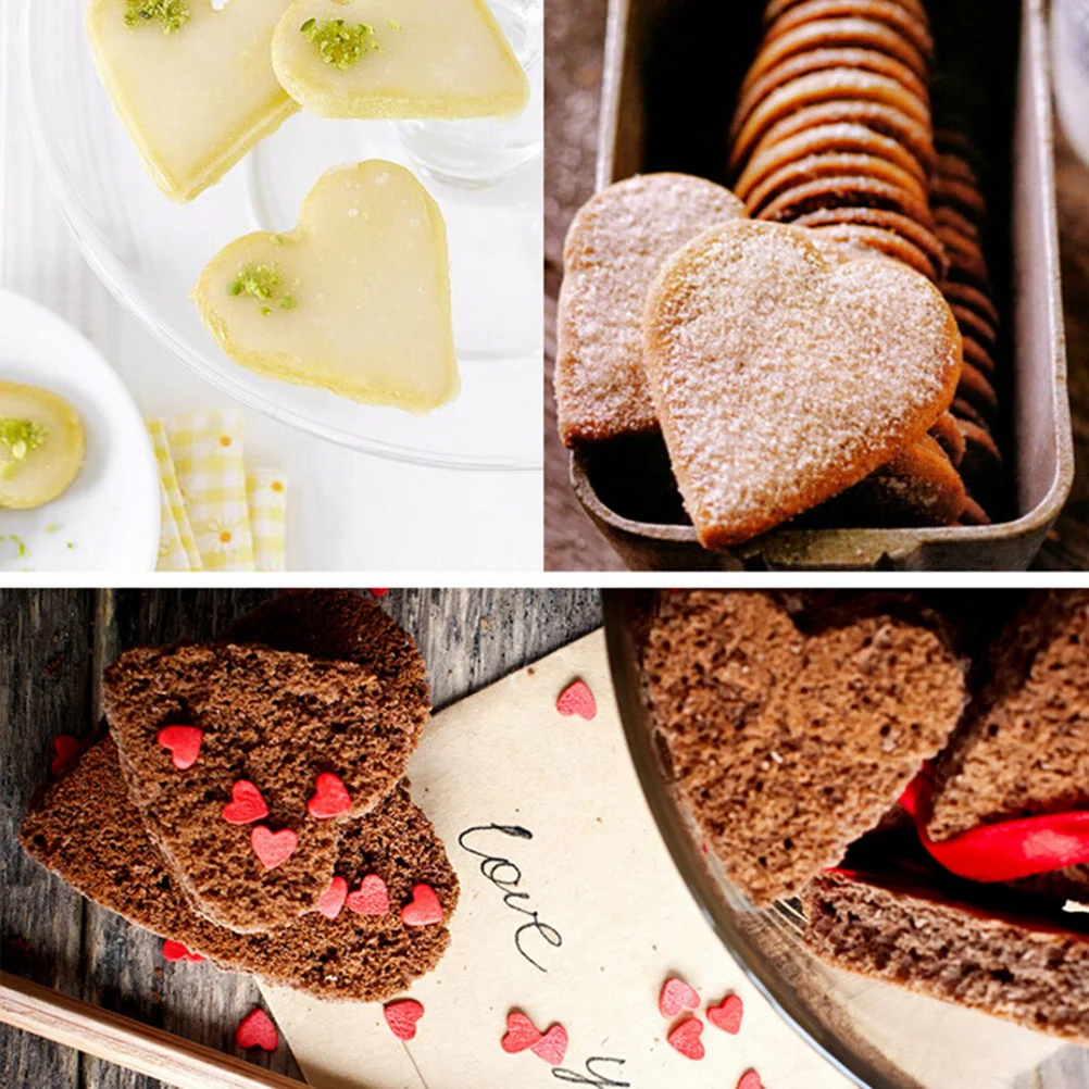 3pcs DIY Baking Mold Stainless Steel Heart Shape Die-cutting Biscuits Cookie Cutters Cake Fondant Shaping Mould Kitchen Tool