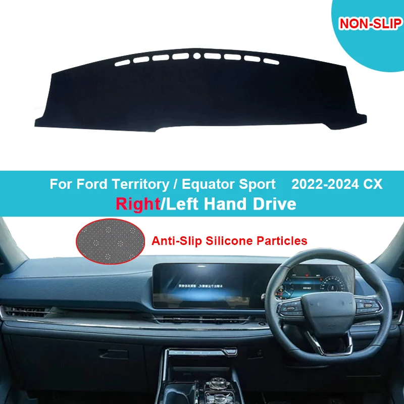 Car Dashboard Cover DashMat  For Ford Territory / Equator Sport 2022-2024CX  Flannel Suede Polyester Carpet Cape Protector Shade