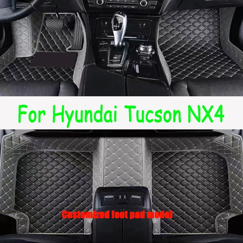

Автомобильные коврики для Hyundai Tucson NX4 2022 2023, роскошные кожаные коврики, коврики против грязи, внутренние детали, автомобильные аксессуары