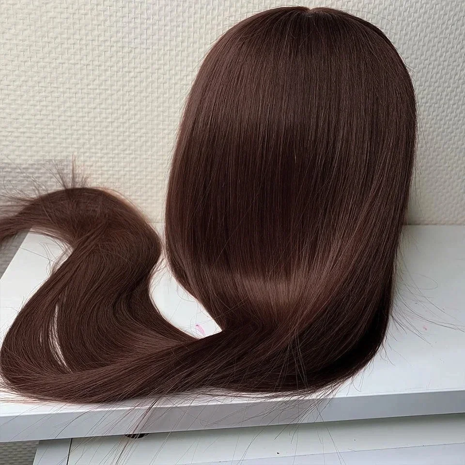 For African Women Long 26“ Brown Silky Straight Lace Front Wig 180Density Babyhair Preplucked Heat Resistant Daily Glueless Wig