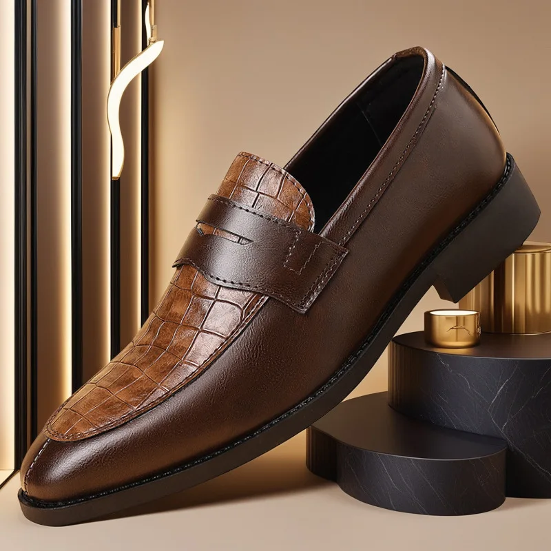 

Men's leather shoes, large-sized dress shoes, leather shoes, business retro, versatile comfortable, casual leather