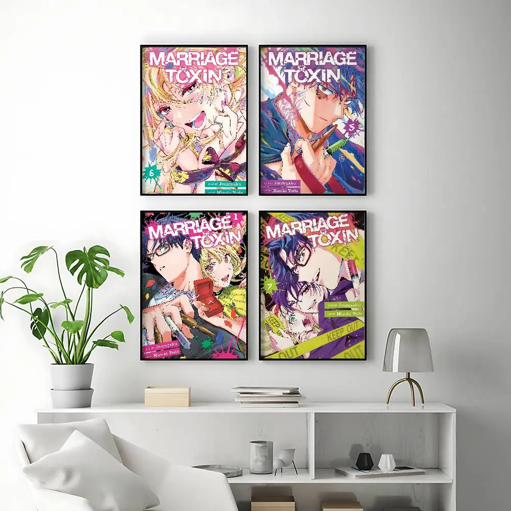 Dark Manga Marriage Toxin Posters Premium Self-Adhesive No Residue Wall Sticker for Home Office Bar Decor