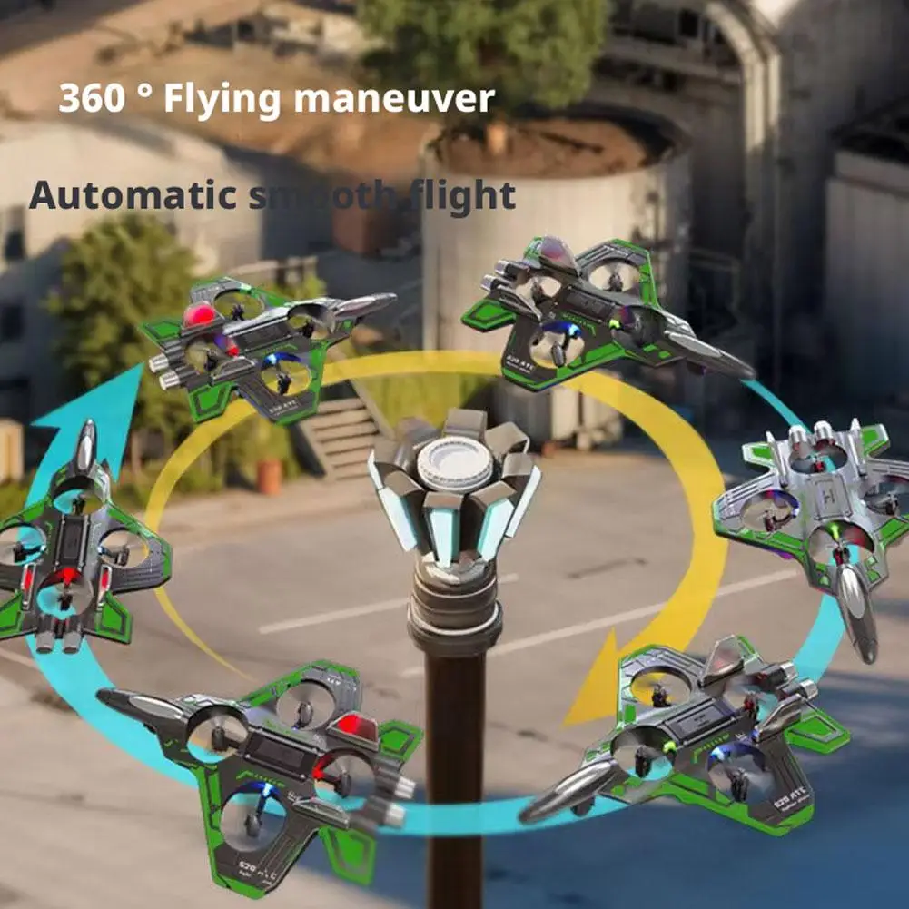 2.4G Remote Control Fighter Electric Foam Glider Stunt Tumbling UAV Hovering Helicopter With LED Colorful Lights Aircraft Model