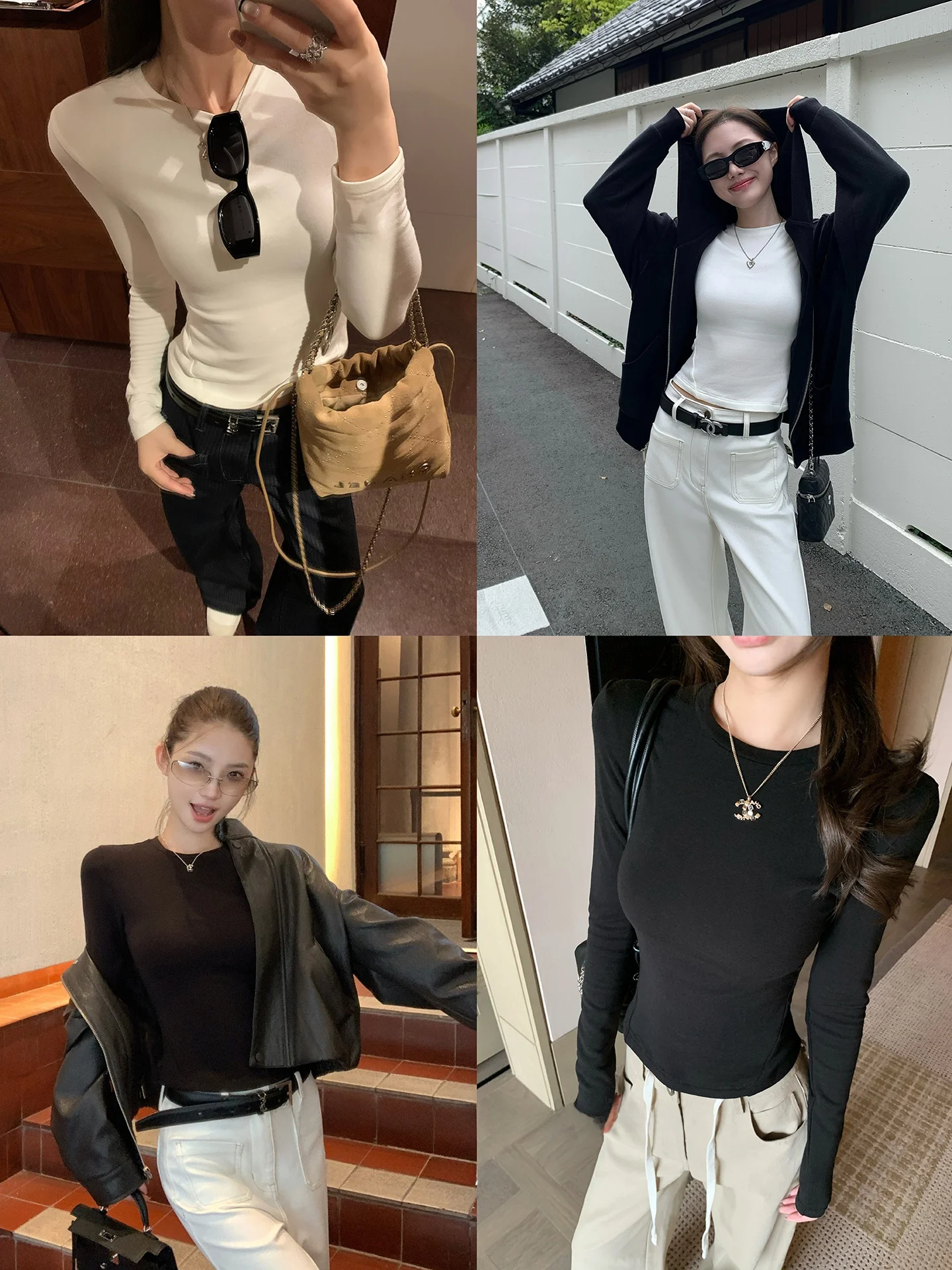 

Черная футболка с длинным рукавом и круглым вырезом Bla Bean Humming, облегающая, универсальная, базовая, для повседневной носки, из смесового волокна.