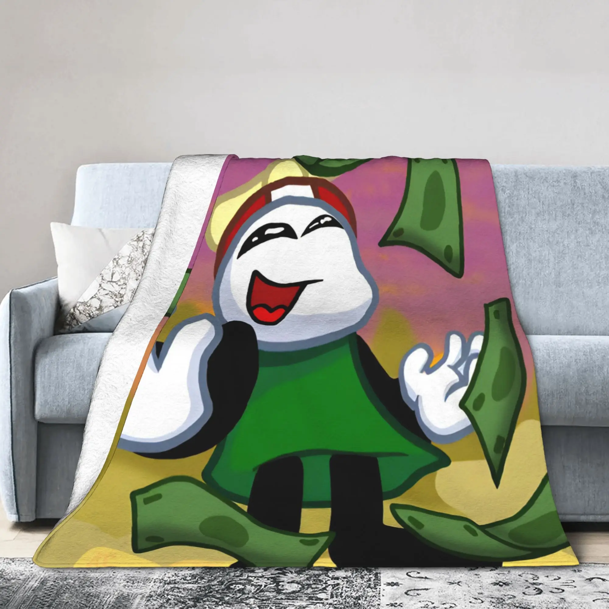 Omenaso Youtuber Gaming Knitted Blankets   Fuzzy Throw Blankets Airplane Travel Decoration Lightweight Bedspreads