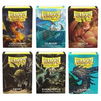 100ct Dragon Shield doble mate torneo Glaciar iluminación cristal melocotón fundas para tarjetas PKM Protector de tarjetas 66x91mm