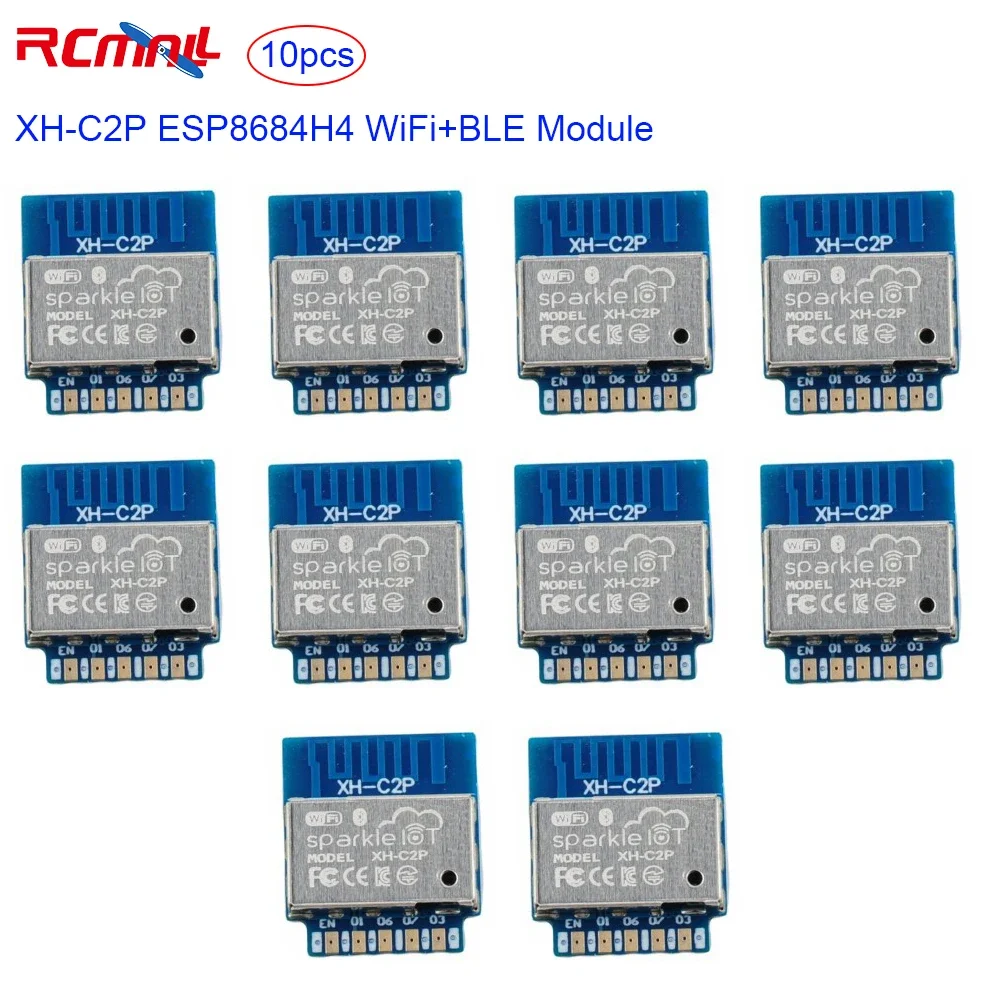 

10PCS XH-C2P ESP8684H4 WiFi+BLE Module Wi-Fi 2.4-2.5GHz BT5.0 DC3.0-3.6V RISC-V 32Bits Single-core Microprocessor 4MB Flash