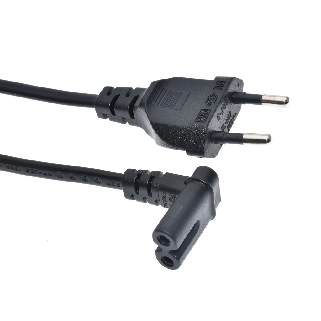 EU Schuko CEE7/16 - IEC 320 C7 직각-하향 각도 AC 전원 코드, 상향 하향 각도 그림 8(C7) 교체 코드