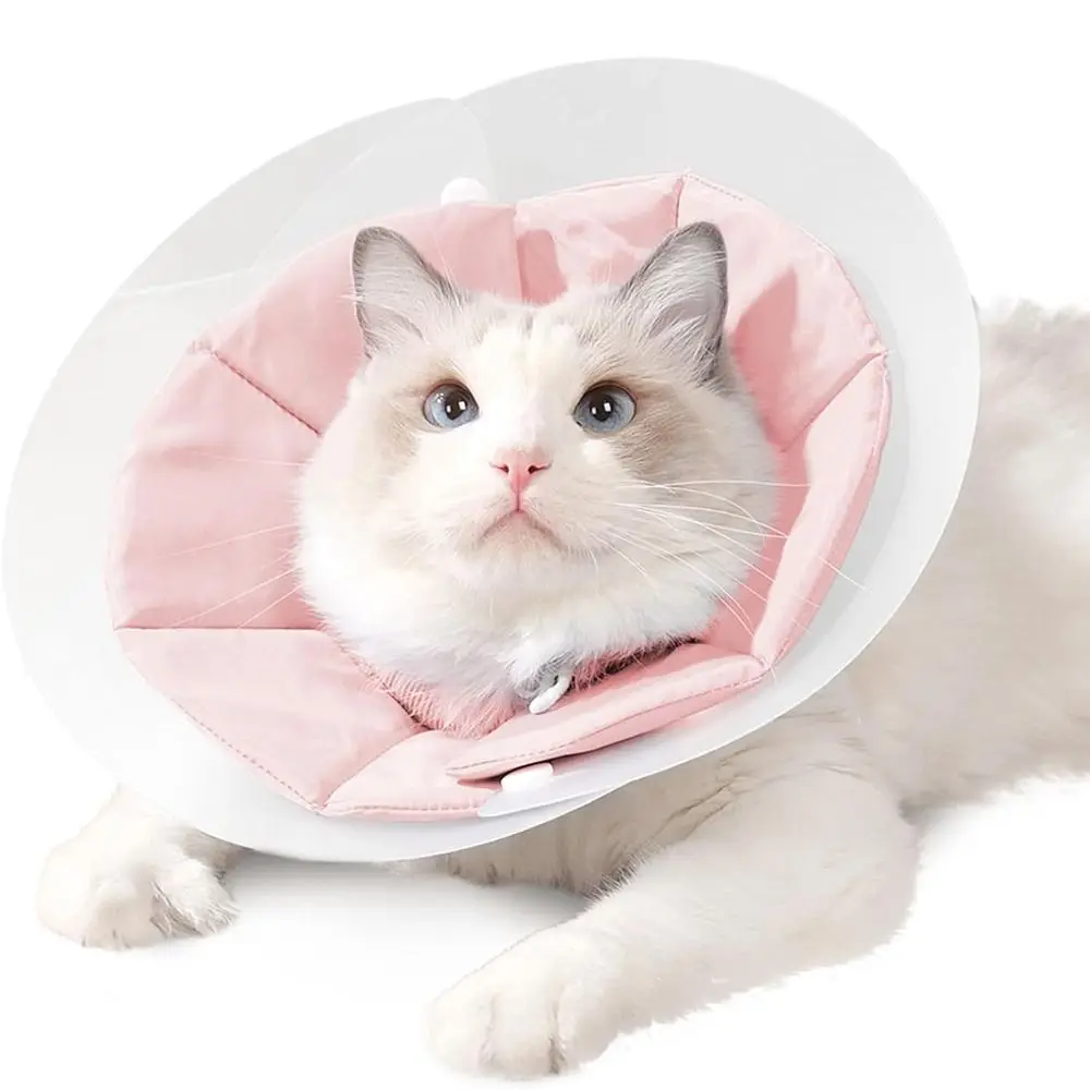 

Anti-licking Cat Elizabeth Circle Adjustable Protective Pet Cone Collar Comfortable Noiseless Fasteners Kitten Neck Cone Puppies