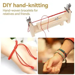Wooden Bracelet Jig Paracord Jig Bracelet Maker DIY Weaving Tool Adjustable Length Braiding Kits U Shaped Bracelet Making Gadget