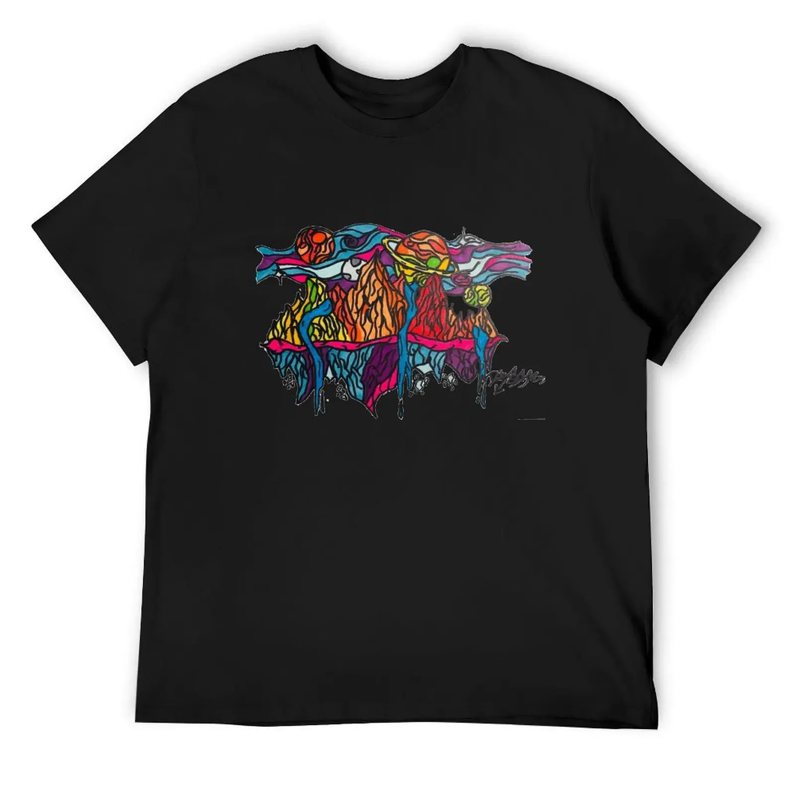 

Футболка Mountain Fade Piece, футболки с синим замком, мужская футболка с аниме, эстетичная одежда, простые футболки для мужчин