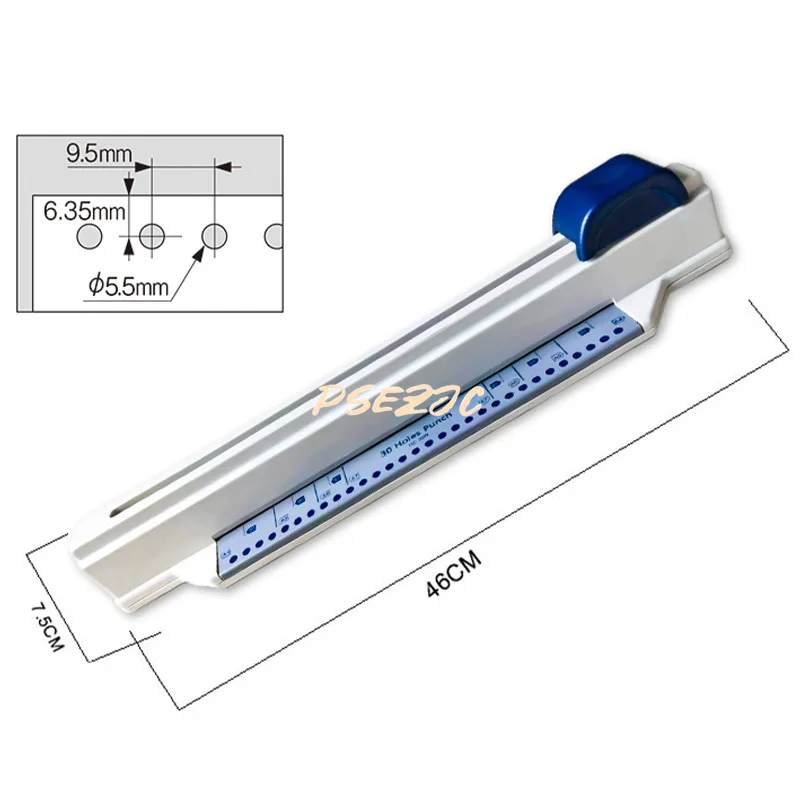 Perforadora Manual de papel de hoja suelta, máquina perforadora de 30 agujeros para oficina de estudiantes, papelería