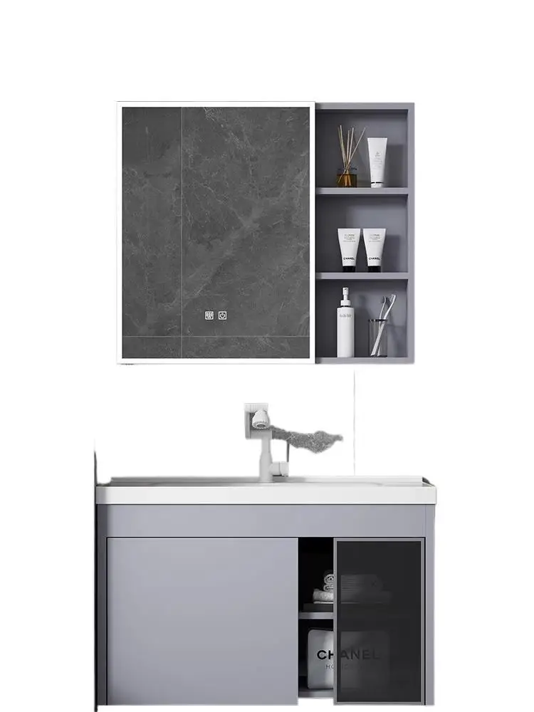 

Space aluminum honeycomb bathroom cabinet combination ceramic integrated basin