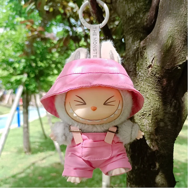 

15-17cm Labubu Clothes Overalls Fisherman'S Hat Set V1v2 Outfit Accessories Mini Hat Overalls Set Decoration Small Clothes