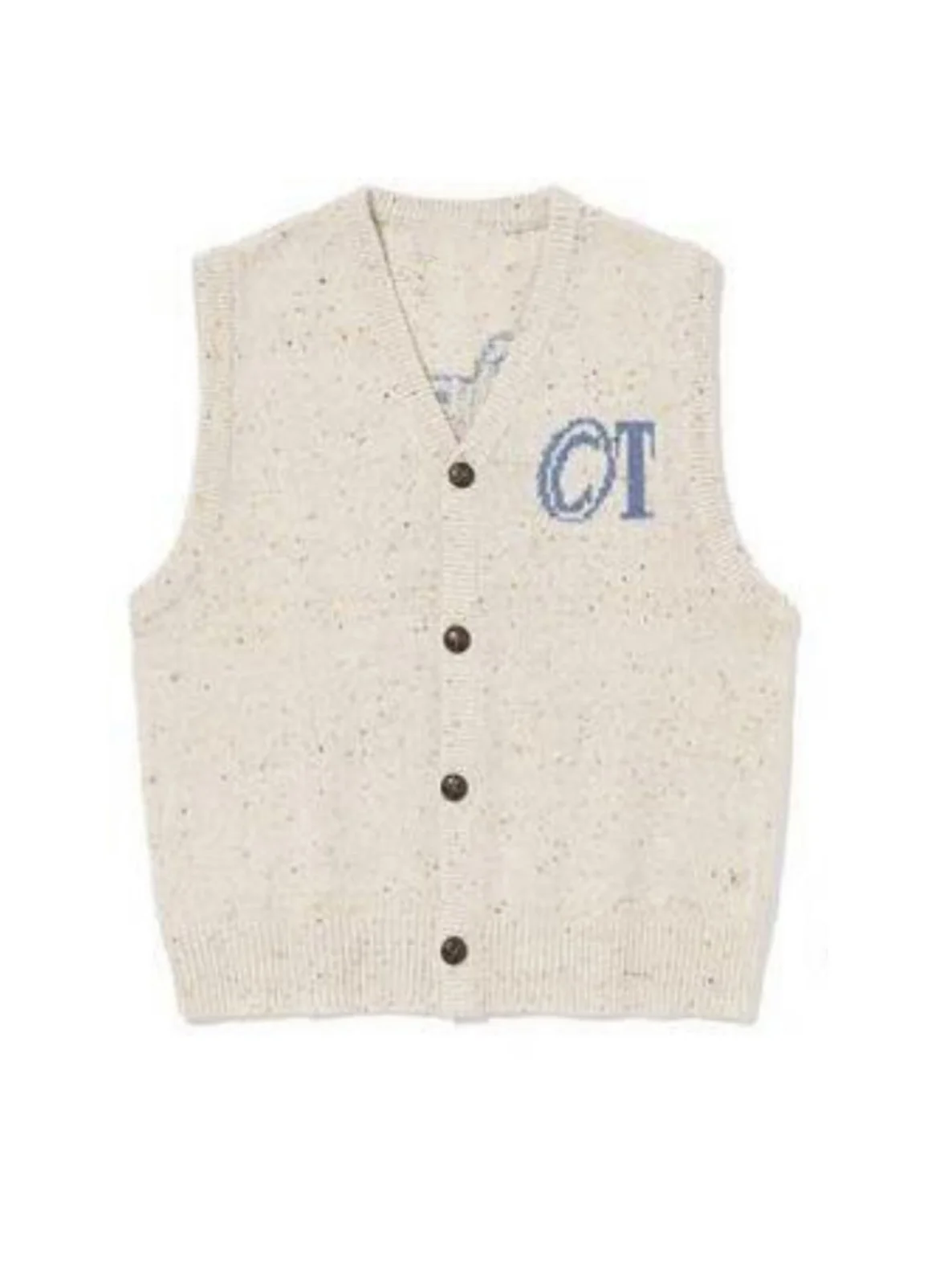 Ceco de Punto de Lana con Cuello en V y Bordado de Letras Vintage de Newjeans Hanni Wei Ren, Ropa de Mujer Moderna, Disfra...