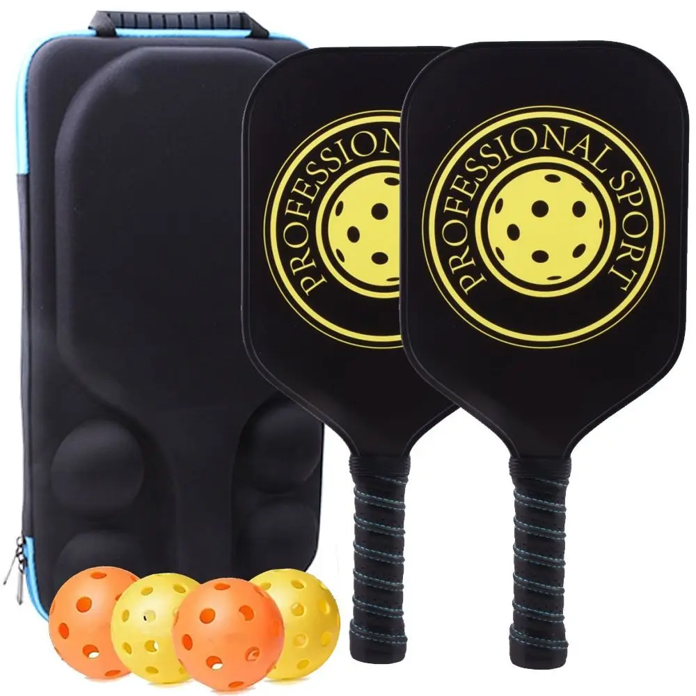 

Sturdy Fiberglass Surface Pickleball Paddles Portable with Carry Bag Pickleball Set 4 Balls Lightweight Pickleball Rackets Women