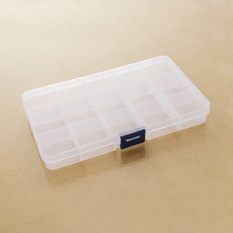 15 Grids Combined Transparent Desktop Organizer Box Plastic Desk Storage Box Classification Box School Office Stationery