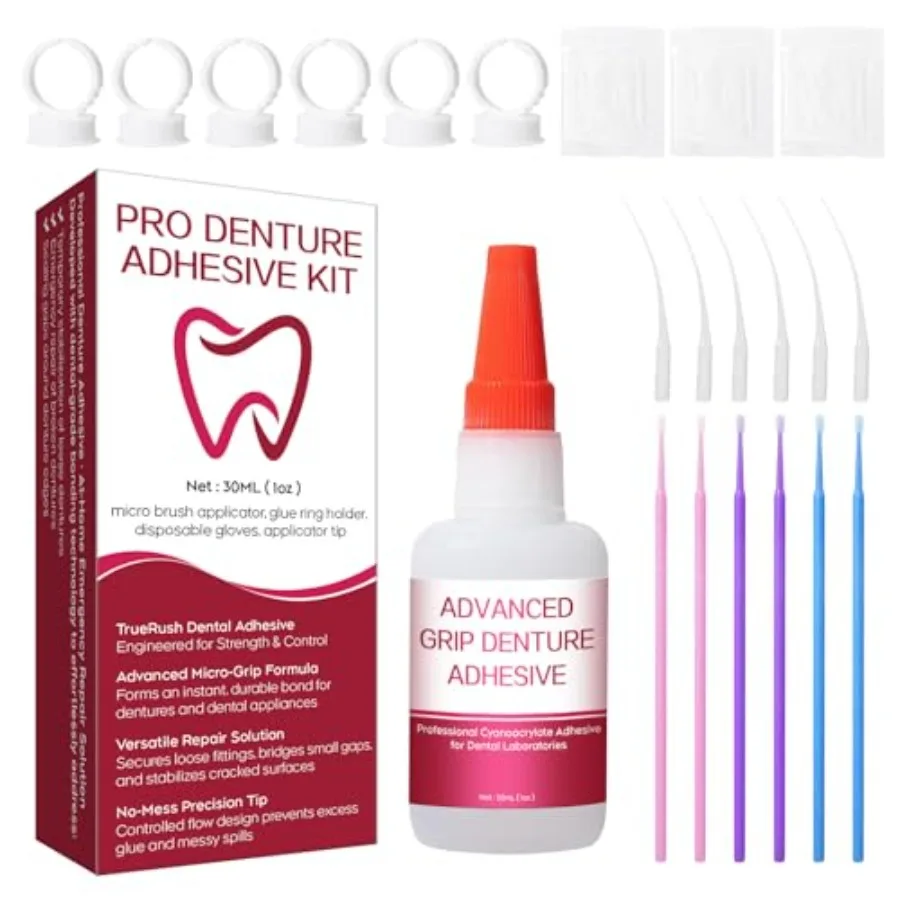 

Dental Lab Instant Bonding Dental Glue for Dentures and Lab Tools - Fast-Setting in 15-60 Sec Crack Repair and Gap Filling Long