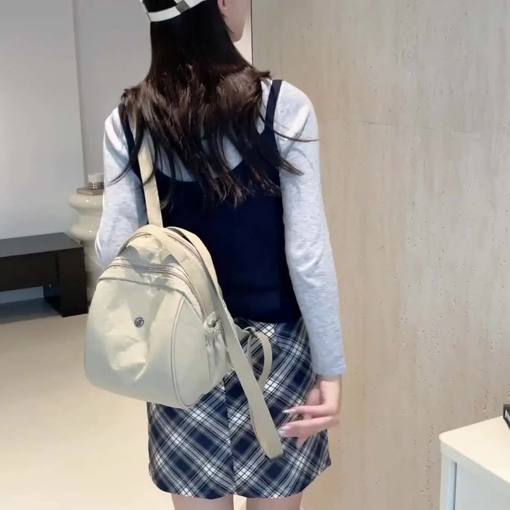 

Large Capacity Oxford Cloth Backpack Japanese Style Solid Color Casual Daypack Lightweight Adjustable Shoulder Pouch Travel