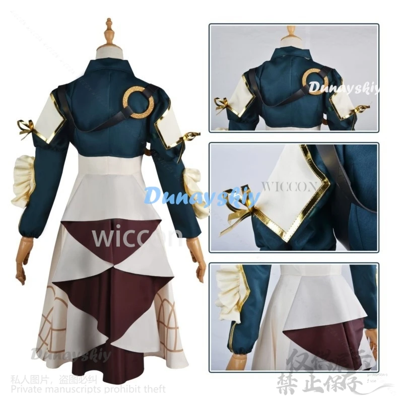 Anime Glass Garden Cosplay Costume pour femmes et filles, robe rétro personnalisée, Lolita Cos, perruques, chaussures, ensemble complet, Halloween, Noël