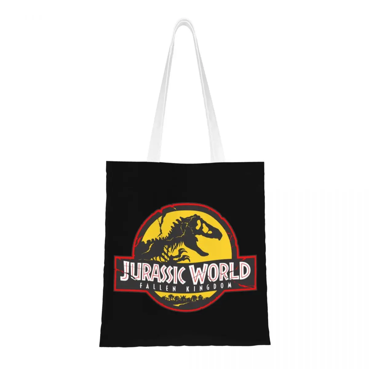 

Jurassic Park Dinosaur Canvas Tote Handbag Shoulder Bags Reusable Shopping Bags for Unisex