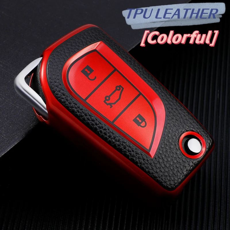 TPU Key Case for Toyota Corolla Levin Verso Yaris 2014 Auris Aygo RAV4 Scion 2015 2016 Leather Folding Car Accessories view 6