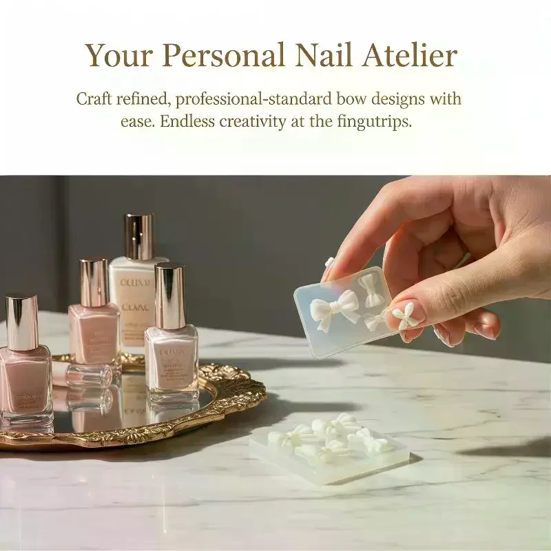 Reusable Transparent Flower 3D Silicone Nail Mold DIY Sculpting Manicure Template Supply