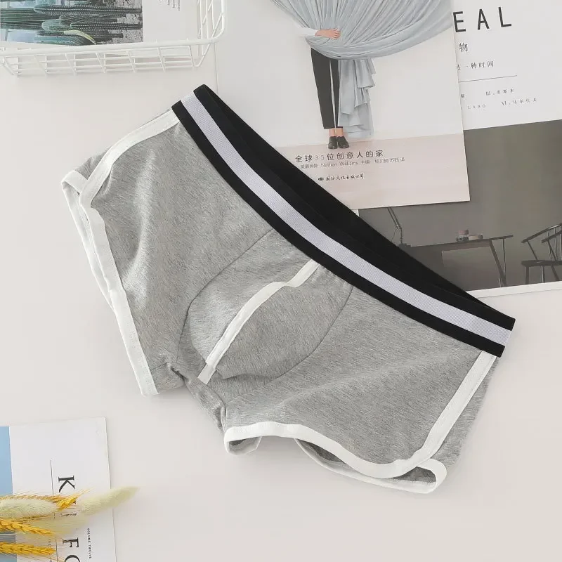 Mens Arrow Shorts Sexy U Convex Pouch Underwear Sports Boxer Aro Pants Cotton Fashion Korean Slip Homme Low Rise Underpants