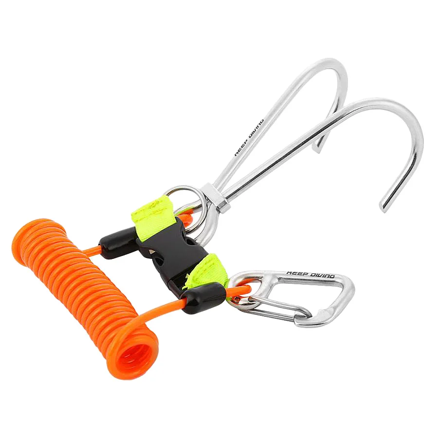 Scuba Diving Reef Hook Stainless Steel Diving Safety Double Hook Quick-Release Hook Outdoor Underwater Sport Accessy,Orange