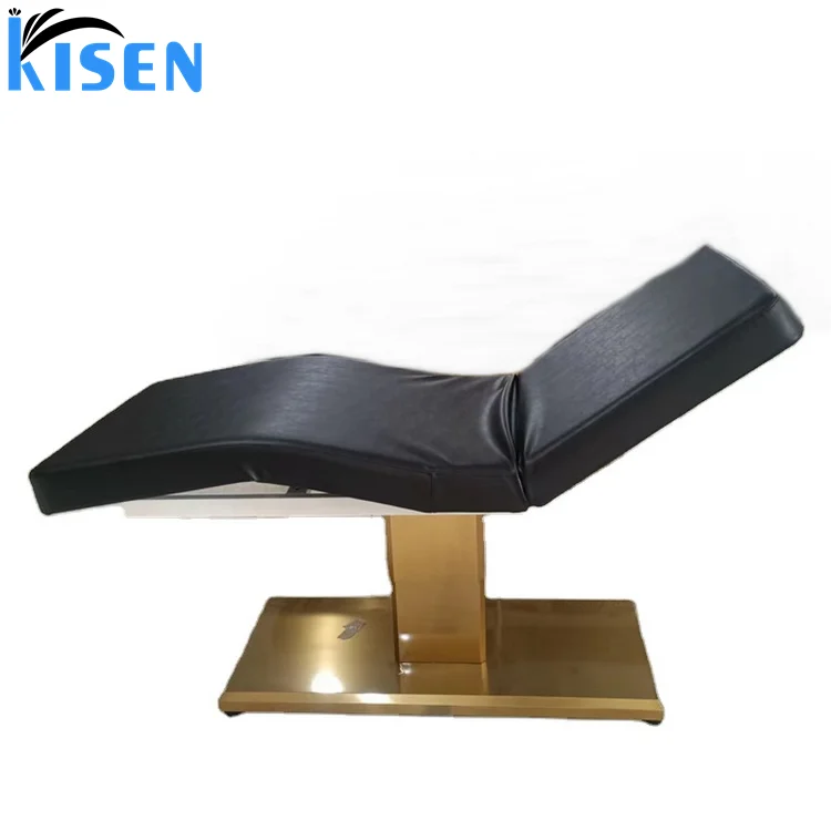 Kisen salon furniture beauty spa equipment lettino per massaggi extension letto per ciglia in velluto con copertura e cuscino