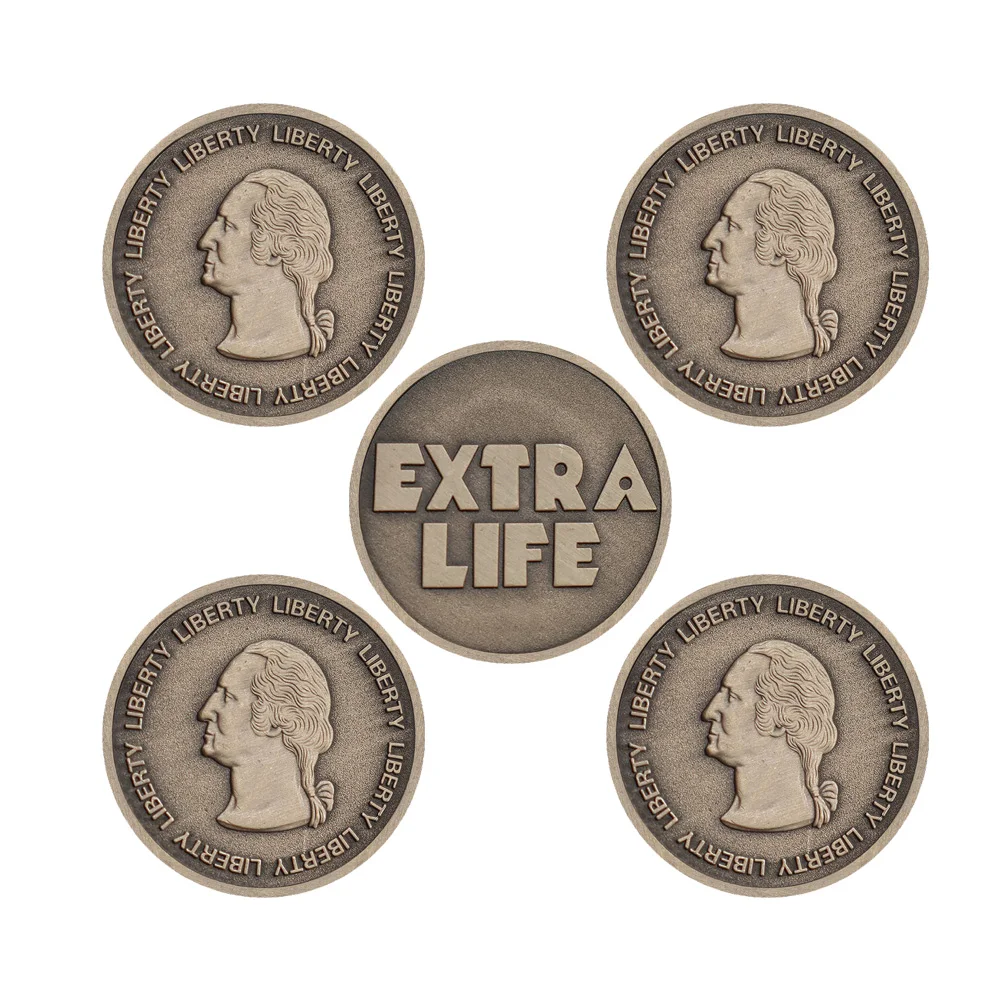 5 قطعة لاعب جاهز واحد اضافية الحياة العملات التجارية الربع تأثيري الدعامة تذكارية عملة عطلة هدايا الحفلات للعائلات