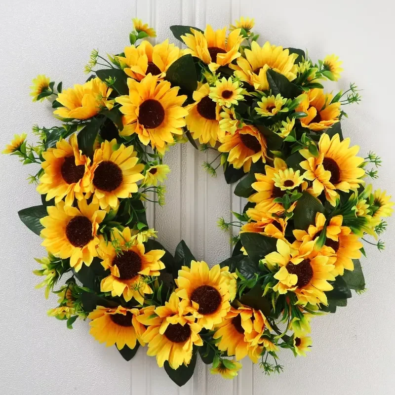 Artificial Flowers Sunflower Garland Door Hanging Silk Flower Door Decoration Wall Wholesale Hanging Decoration