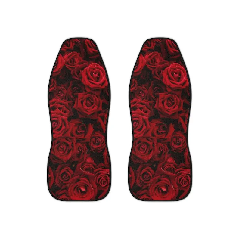 Red Rose Car Seat Covers, Red Car Seat Covers, Floral Print Car Seat Covers