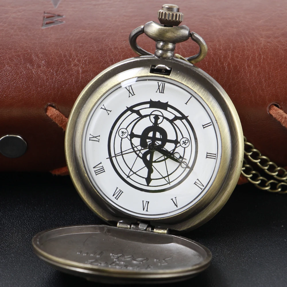 الكلاسيكية أنيمي الخيمياء الساحر شارة كوارتز ساعة الجيب ماجيك الوقت الأحجار الكريمة ساعة شهم قلادة قلادة أفضل هدية عيد #3