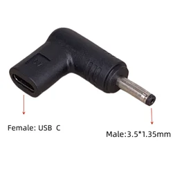 DC Power Adapter Connector for Lenovo Miix 320-10ICR 310-10ICR 300-10IBY Ideapad 100S-11IBY USB Type C to 3.5*1.35mm PD 5V 4A