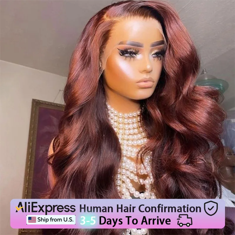 

Reddish Brown Glueless Human Hair Wig 13x6 Hd Body Wave Lace Frontal Human Hair Wig 13x4 Brazilian Pre Plucked Lace Frontal Wigs