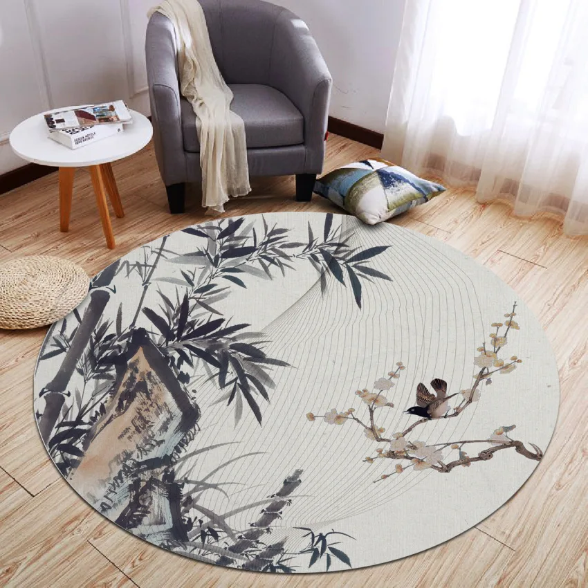 

New Chinese Style Rug Round Living Room Rug Children Crawling Rug Hanging Basket Mat Rug Rugs for Bedroom Home Floor Mats