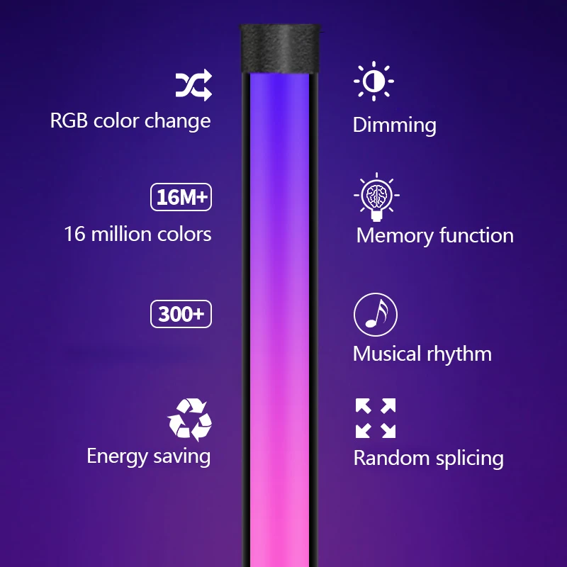 Imagem -02 - Tuya Smart Led Lâmpada de Assoalho Rgb Escurecimento Brilho App Casa Decoração Interior Luz Ambiente 120cm Usb 5v Botão Controle Remoto Quarto