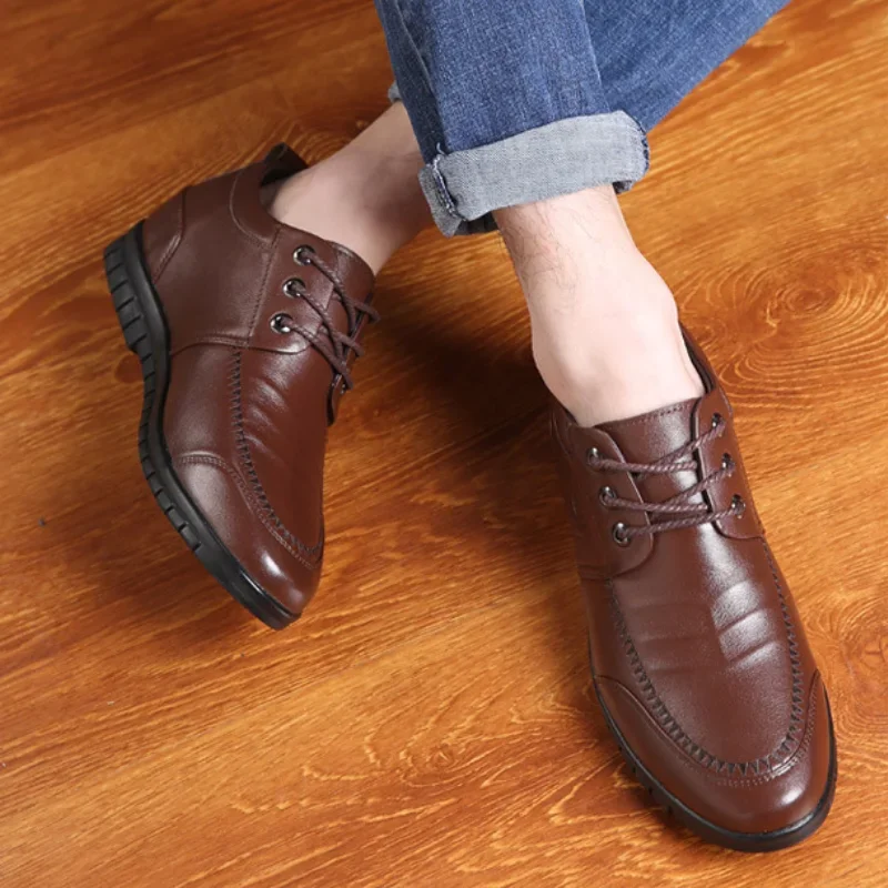 

Autumn Height Increasing Shoes Men Shoes Soft Leather Invisible Inner Height Increasing Shoes Men Leather Shoes Shoes